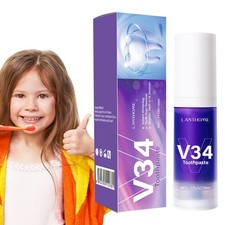 30ml V34 Purple Teeth Whitening Toothpaste Color Corrector Tooth Stain Removal