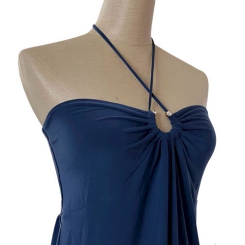 Top halter express Y2k babydoll sin mangas herradura estrás azul talla mediana - Imagen 7 de 12