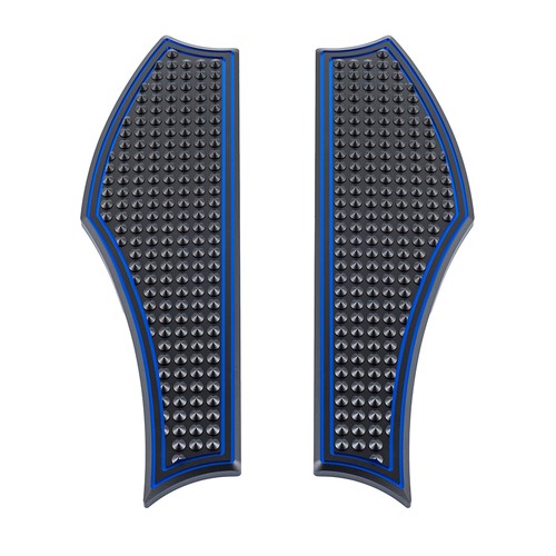 Black / Blue Vengeance Front Rider Floorboards For Softail & Harley Tourings - Foto 2 di 7