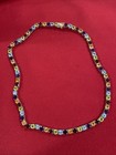 Sterling Silver 925 SMJ Multi Color CZ Gemstones Necklace 17.5”