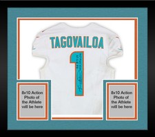 Framed Tua Tagovailoa Dolphins Signed GU #1 Jersey vs. Bills 11/3/2024 w/Inscs