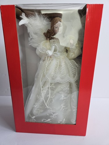 Victorian Style Ivory Lace Angel Light Up Christmas Tree Topper New In Box - Picture 2 of 15
