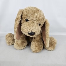 Gund Puddles Brown Puppy Dog 5317 12  Floppy Plush Tan w/ Red Collar