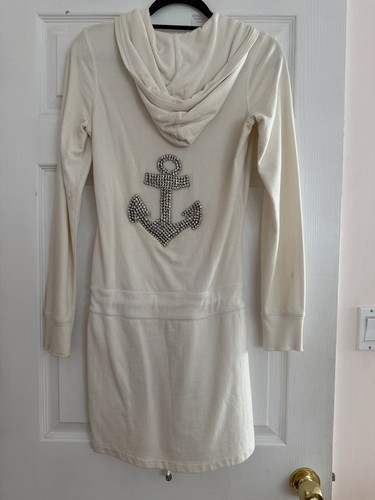 Twisted Heart Y2K Sweatshirt Kleid 1/2 Zip Strass Anker Maritim Boot S - Bild 1 von 5