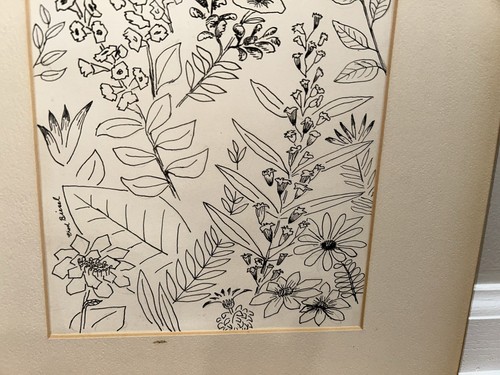 Fred Biesel Chicago Artist WPA Era Modernist Drawing Summer Garden Floral Nice!! - Picture 7 of 7