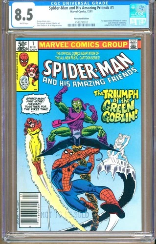 Spider-Man And His Amazing Friends #1 (1981) CGC 8.5  WP  Marks  "NEWSSTAND"