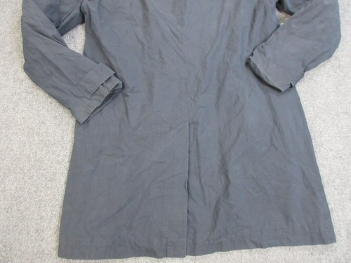 A.P.C. Coat Mens Medium Gray Mac Trench Single Breasted Hidden Placket Lined - Picture 14 of 16