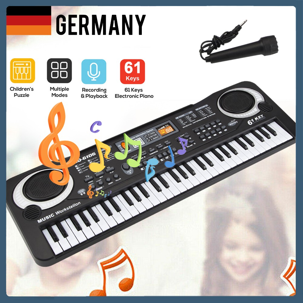 61 Tasten Klavier Elektrische Orgel Kinder Klaviertastatur Digital Keyboard DE