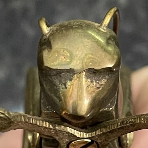 Vtg Brass Grasshopper Cricket Insect Figurine Bug MCM Made In Korea Paperweight - Picture 1 of 19