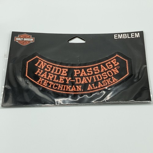 NIP Harley Davidson Ketchikan Alaska Dealer Emblem Patch Rocker Black New - Picture 5 of 7