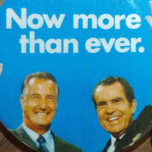 1972 Nixon Agnew NOW MORE THAN EVER Jugate Campaign 3" Button Pin nice! - Picture 2 of 3