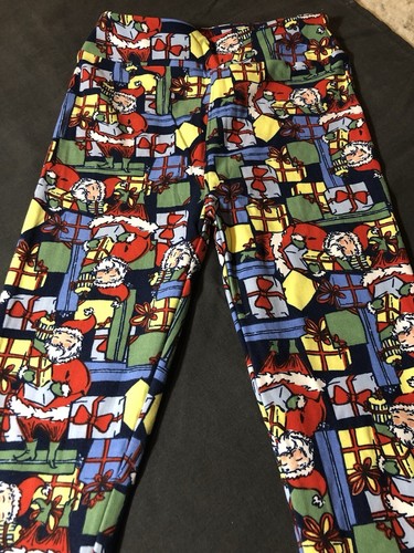 LuLaRoe L/XL Kids Leggings Sizes 6-10 Holiday Christmas Santa Presents #3088 - Picture 1 of 3