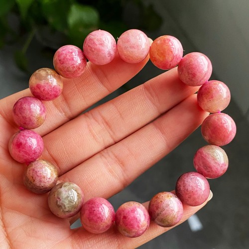 12mm Natural Red Rhodonite Quartz Crystal Gemstone Beads Bracelet C1735 - Bild 4 von 7