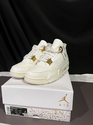 Size 8.5W/7M - Air Jordan 4 Retro Metallic Gold brand new