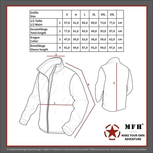 Chaqueta Commando Calzoncillo Senderismo Hombres Parka Caza Ejército Ripstop Abrigo Negro MFH - Imagen 4 de 4