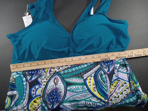 Summer Mae Bathing Suit Womens Size 5X Swimdress w Shorts Teal One Piece Plus - Picture 9 of 12