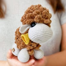 Lamb plushie, Sheep with bell, plush, stuffed toy. Handmade crochet toy. Animal
