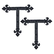 2 Pack 7” Decorative T Corner Bracket, Rustic Right Angle Bracket Iron Brace