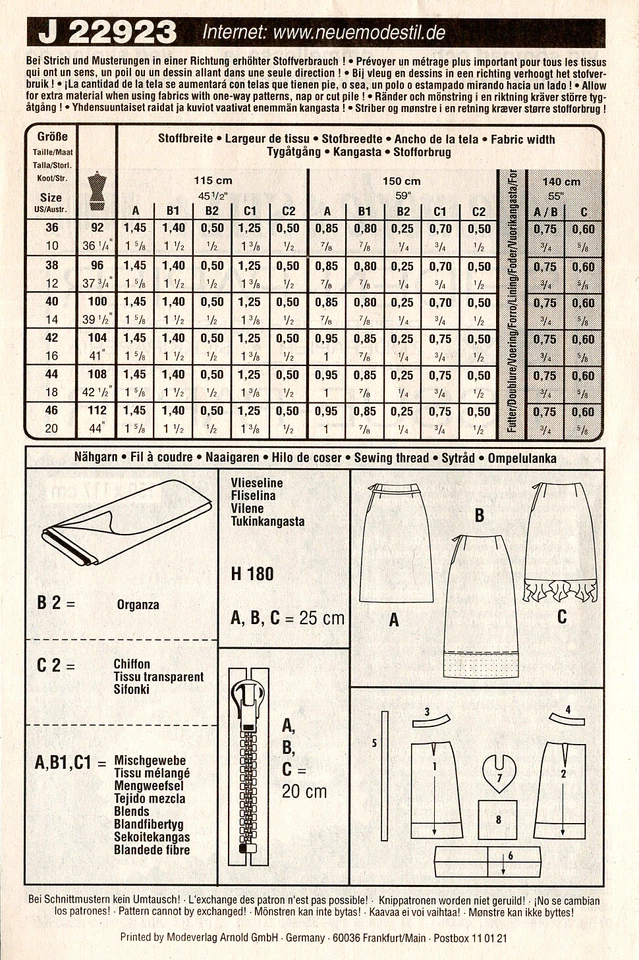 Neue Mode 22923 Set of Skirts w Contour Waist, Flounce Hem, Overlay Sz 10-20 UC - Image 2 of 4