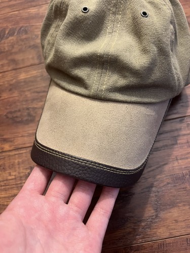 Vintage Orvis Canvas Cotton Leather Trim Suede Brim Hat Vtg Outdoors Y2k USA  - Picture 2 of 7