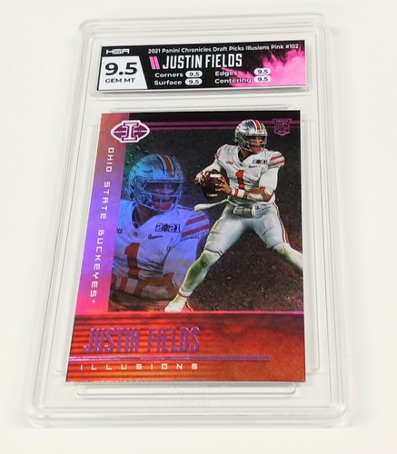 2021 Justin Fields Chronicles Draft Picks Illusions Pink Holo ROOKIE HGA 9.5 GEM - Picture 1 of 1