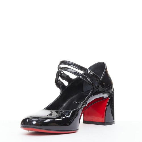 CHRISTIAN 2024 LOUBOUTIN Miss Jane 55 escarpin cuir verni noir maryjane EU40