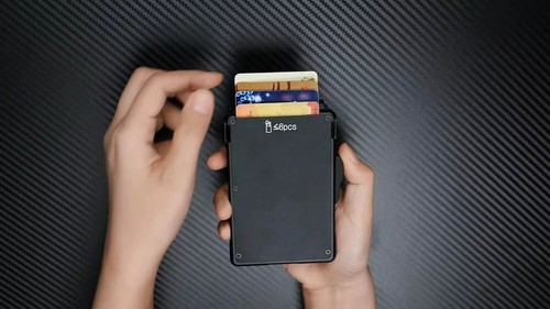 Geldbörse für Herren - mit Geldklammer Slim Lederfächer Kreditkartenetui RFID Block - Bild 8 von 8