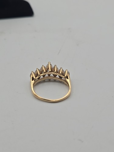 Vintage 14K Yellow Gold 0.50+ ct Marquise Diamond Wedding Engagement Ring Size 6 - Picture 7 of 16