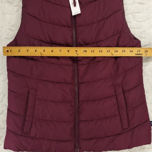 NWT Old Navy Puffer Vest Womens XS Maroon Sleeveless Full Zip Mock Neck Casual - Picture 6 of 10