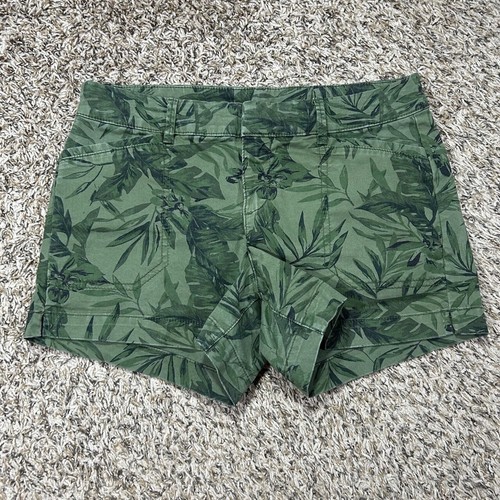 Old Navy Women's Green Tropical Palm Shorts Sz  2 US - Picture 1 of 6