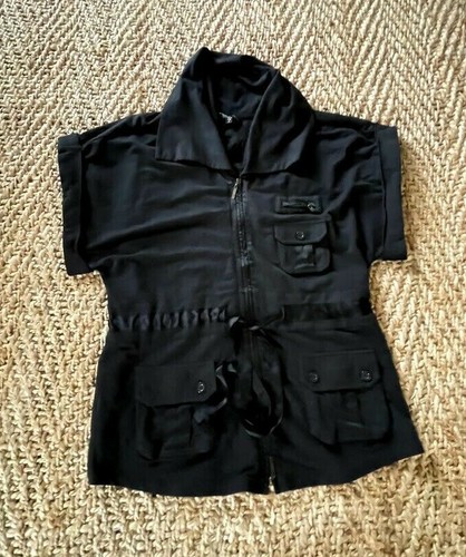 Abrigo chaqueta jersey negro de gran tamaño Bebe S - Imagen 2 de 8