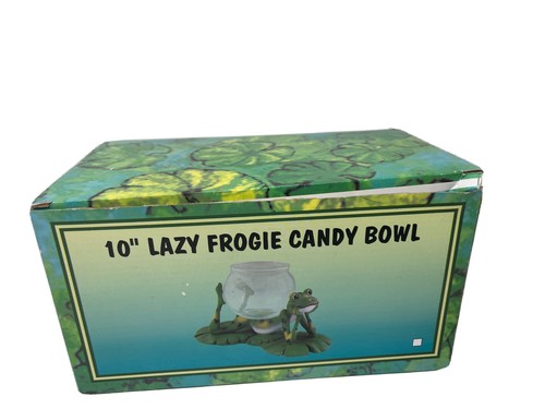 Raro cuenco de caramelo Lazy Frogie 2000 Trippie's 10" de colección BE6128 nuevo en caja - Imagen 8 de 13