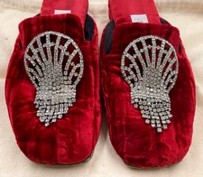 ANTIQUE SHOE BUTTONS PAIR BUCKLES CLIPS by MUSI RARE CLEAR CRYSTALS old VINTAGE