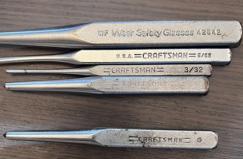 Craftsman Center Pin Punch Set - 5 Stck. - 42882 42884 42842 42886, hinzugefügt eines - Bild 10 von 11