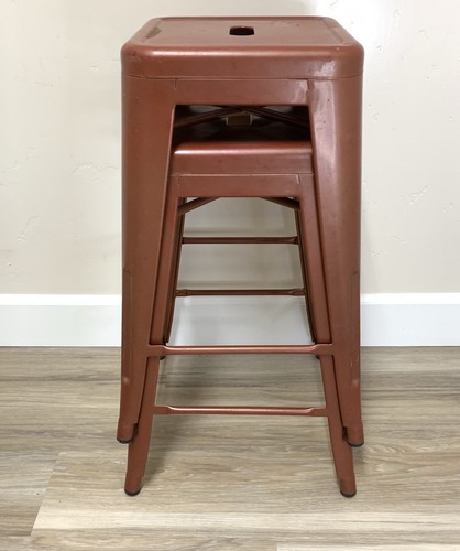 Furniture 24" Metal Backless Counter Stool in Distressed Copper Color - Picture 6 of 6