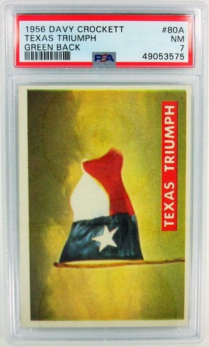 1956 TOPPS DAVY CROCKETT: TEXAS TRIUMPH, GREEN BACK #80A PSA NM 7 #49053575 - Picture 2 of 3
