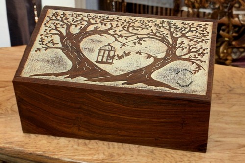 Urna de árbol memorable, urna de pájaros, urna grabada para cenizas humanas urna funeraria grande - Imagen 3 de 8