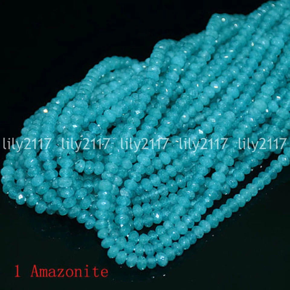 Cuentas sueltas de ábaco rondelle multicolor de piedras preciosas naturales facetadas de 2x4 mm 15"" Foto 3 de 4