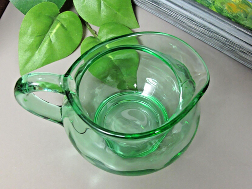 Heisey Yeoman Green Optic Cream or Creamer ~ c. 1925-1935 - Picture 3 of 5