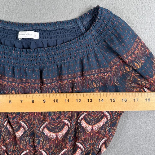 Abito midi Abrecrombie & Fitch donna S boho contadino astratto geometrico a strati - Foto 5 di 16