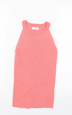 Primark Damen rosa Acrylmischung Wickel T-Shirt Größe XS