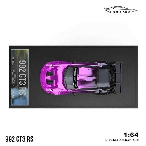 JAN 2025 Aurora Model PORSCHE 992 GT3 Chrome Purple-Black 1/64 NO FIGURE - Picture 4 of 4