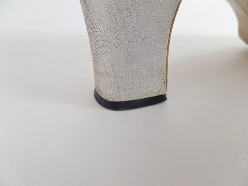 8 Narrow Vintage 1960s Women's Heels Silver Lame with Glitter 2" Heel Maling's - Bild 3 von 6