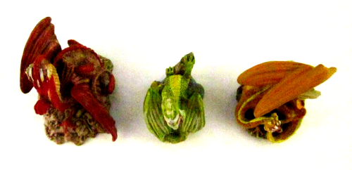 3 Miniature Bronze Dragons by Cameo Guild Studios 1 1/2 Inches Tall - Picture 4 of 8