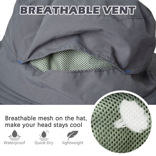 Mosquitero Sombrero con Ventiladores Solares / Ala Ancha Insectos y Gorra de Protección Solar Pesca - Imagen 16 de 22
