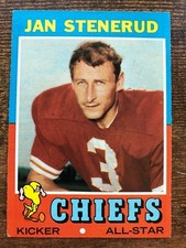 1971 Topps Football Card #61 Jan Stenerud Kansas City Chiefs EX HOF