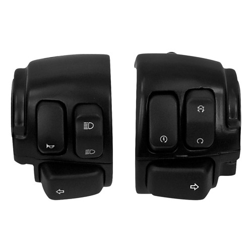 Black Motorcycle 1" Handlebar Hand Grips +Switch Controls Housing Fit For Harley - Picture 10 of 14