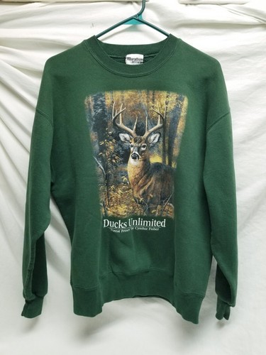 Vintage Duck Unlimited Crewneck Sweatshirt Size Large Buck Deer Hunting