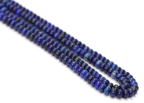 AAA Natural Lapis Lazuli smooth rondelle Shape Beads, 15" 7-8mm Beautiful Lapis - Picture 2 of 7