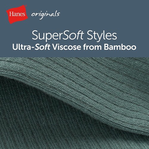 Calcetines Hanes Originals SuperSoft Crew para hombre (6 pares) - Imagen 3 de 12